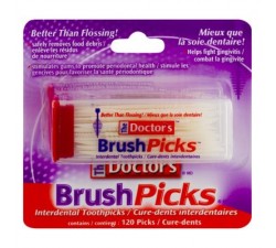 TĂM XỈA RĂNG  DẼO The Doctor's Brush Picks Interdental Toothpicks - HỘP 120 CÂY