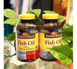 VIÊN UỐNG DẦU CÁ 360gram Omega 3 Fish Oil 1200mg NATURE MADE..hộp 200 viên