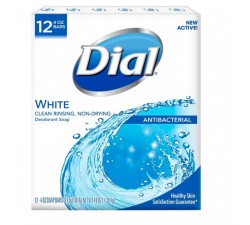XÀ BÔNG CỤC DIAL MÙI WHITE -  Antibacterial Deodorant Bar Soap, White,12 Bars - LỐC 12 CỤC x 113gram