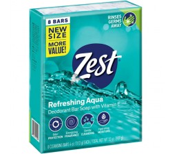 XÀ BÔNG CỤC Zest Zestfully Clean Aqua Refreshing Bars, 4.0 oz, 8 count - LỐC 8 CỤC X 113GRAM