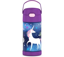 BÌNH NƯỚC GIỮ NHIỆT NGỰA UNICORN THERMOS FUNTAINER 12 Ounce Stainless Steel Vacuum Insulated Kids Straw Bottle 355ML