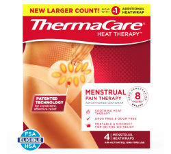 MIẾNG DÁN NHIỆT GIẢM ĐAU VÙNG BỤNG DƯỚI ThermaCare Advanced Menstrual Pain TherapyHeatwraps - HỘP 4 MIẾNG