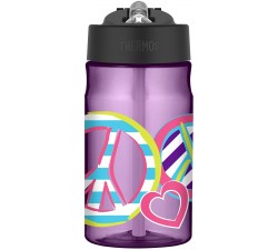 BÌNH NƯỚC TÍM  HOA VĂN 355ML - Thermos Tritan Hydration Bottle, Peace 12oz 355ML