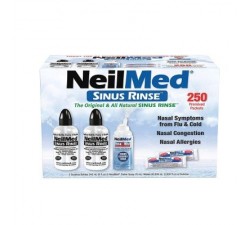 BỘ NGUYÊN MUỐI GÓI TINH KHIẾT RỬA MŨI NEILMED SINUS RINSE  - GỒM 250 GÓI & 2 BÌNH PHA & 1 BÌNH XỊT MŨI