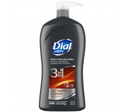 DẦU TẮM GỘI NAM DIAL MEN 3IN1 BODY, HAIR AND FACE WASH, ULTIMATE CLEAN , 32 FL OZ 946ML - CHAI ĐỔ 1/3 CHAI