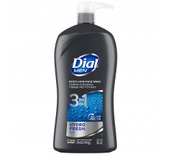 DẦU TẮM GỘI RỬA MẶT 3 TRONG 1 NAM Dial Men 3in1 Body, Hair and Face Wash, HYDRO FRESH, 32 fl oz 946ml 