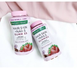 KẸO DÂU CHO DA MÓNG TÓC Nature’s Bounty Hair, Skin & Nails Gummies with Biotin 2,500 mcg - HỘP 90 VIÊN 