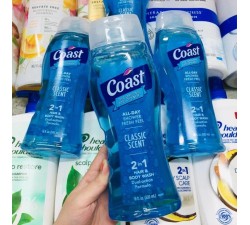 DẦU TẮM VÀ GỘI COAST 2 IN 1 CHO NAM HAY NỮ 532ML