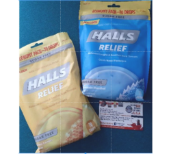 KẸO NGẬM HO KHAN BẠC HÀ KHÔNG ĐƯỜNG HALLS- Halls Mountain Menthol Flavor Drops Economy Pack - BỊCH 70 VIÊN