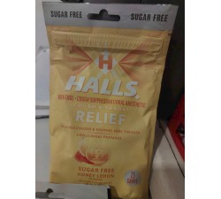KẸO NGẬM HO KHAN BẠC HÀ / CHANH MẬT ONG KHÔNG ĐƯỜNG HALLS- Halls Mountain Menthol Flavor Drops Economy Pack - BỊCH 25 VIÊN