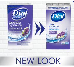 XÀ BÔNG CỤC DIAL MÙI HOA OẢI HƯƠNG - 4 CỤC LẺ- Dial Antibacterial Bar Soap, Calm & Soothe, Lavender & Jasmine Scent, 4 oz