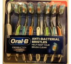 BỘ 8 CÂY BÀN CHẢI ĐÁNH RĂNG MỀM ORAL B CROSSACTION PRO ADVANCEDANTI-BACTERIAL BRISTLES TOOTHBRUSH