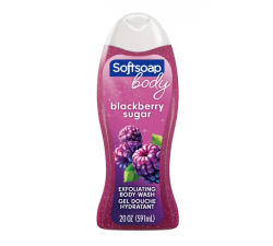 DẦU TẮM Softsoap Exfoliating Body Wash, All Skin Types, Blackberry Sugar, 20 fl oz Bottle