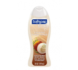 DÂU TẮM Softsoap Exfoliating Body Wash, All Skin Types, Coconut Butter, 20 fl oz Bottle
