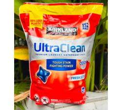 VIÊN NƯỚC GIẶT QUẦN ÁO KHÁNG KHUẨN Kirkland Signature Ultra Clean - DẠNG TÚI 152 viên