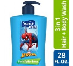 DẦU TẮM GỘI XÃ NGƯỜI NHỆN Suave Kids Fresh Spiderman 3 in 1 Shampoo Conditioner and Body Wash, 28 oz 