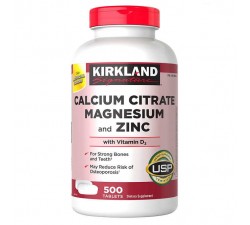 VIÊN UỐNG CHO XƯƠNG VÀ RĂNG Kirkland Signature Calcium Citrate Magnesium and ZinC with Vitamin D3 - HỘP 500 viên