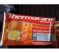 MIẾNG DÁN NHIỆT GIẢM ĐAU LƯNG THERMACARE LOWER BACK & HIP HEAT WRAPS SIZE S-M  / SIZE L-XL - HỘP 2 MIẾNG