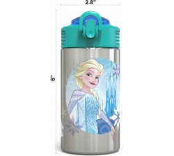 BÌNH NƯỚC NHÔM CÔNG CHÚA BĂNG GIÁ Zak Designs Frozen 15.5oz Stainless Steel 450ML