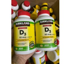 VIÊN UỐNG BỔ SUNG VITAMIN D3 KIRKLAND 50MCG - HỘP 600 VIÊN