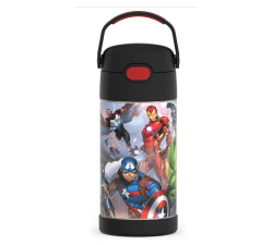 BÌNH NƯỚC GIỮ NHIỆT SIÊU ANH HÙNG THERMOS FUNTAINER 12 OZ 355ML Stainless Steel Vacuum Insulated Kids Straw Bottle, Avengers