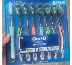 BỘ 8 CÂY BÀN CHẢI MỀM VỪA ORAL B MAX CLEAN M TOOTHBRUSH