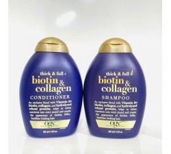 DẦU GỘI và XÃ KÍCH THÍCH MỌC TÓC OGX THICK & FULL BIOTIN & COLLAGEN SHAMPOO 385 ml