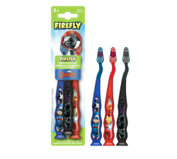 BỘ 3 BÀN CHẢI ĐÁNH RĂNG MỀM Firefly Avengers Kids Toothbrush Pack with Less Mess Suction Cup, Soft Bristles, Ages 3+, 3 Count