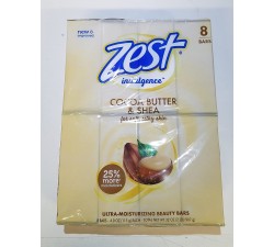 XÀ BÔNG CỤC ZEST TINH CHẤT BƠ CACAO Deodorant Bar Soap, Hydrating Moisture for All Skin Types, Cocoa Shea Butter, - LẺ 2 CỤC