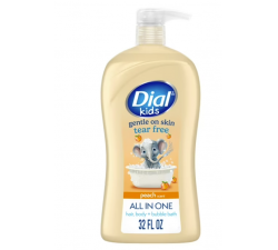 DẦU TẮM GỘI XÃ CHO BÉ MÙI ĐÀO DIAL - DIAL KIDS BODY + HAIR WASH, Peach, 32 Ounce 946ml
