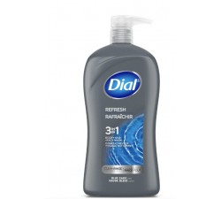 DẦU TẮM GỘI RỬA MẶT 3 TRONG 1 NAM Dial Men 3in1 Body, Hair and Face Wash, Refresh, Blue Sage Scent, 32 fl oz