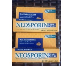 KEM MỠ KHÁNG VIÊN LIỀN XẸO Neosporin Dual Action Ointment 14.2g - xanh dương đậm