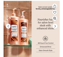 DẦU GỘI / XÃ CHO TÓC YẾU MỎNG - Suave Silk Protein Infusion Sleek & Smooth  for Dry, Unmanageable Hair, 28 FL OZ